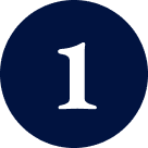 Number one in a bold circular design.
