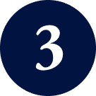 Bold number three in a dark blue circle.